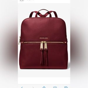 Michael Kors Rhea Medium Slim Backpack, Berry color
